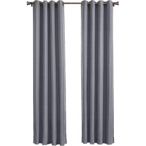 Larson - Luxe hotel blackout gordijn - met ringen - 1.5m x 2.5m - Lichtgrijs