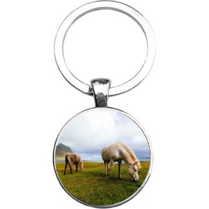 Sleutelhanger Glas - Paarden