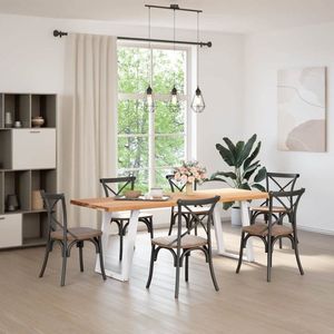 vidaXL Eettafel - Rechthoekig - 220x80x74 cm - Massief Eikenhout Eetkamertafel - Eikenhouten Tafel - Salontafel - Grote Tafel - Stevige Tafel