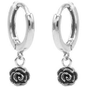 Karma - Hinged Hoops Symbols Flower Rose Silver M3010hin