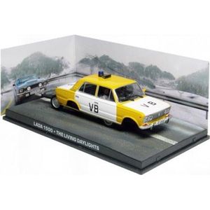 Atlas Lada 1500 Police Car James Bond 'The Living Daylight' 1987 Geel/Wit 1:43 #DY026