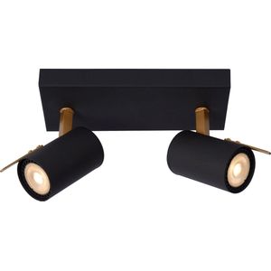 Lucide GRONY - Plafondspot - LED Dim to warm - GU10 - 2x5W 2200K/3000K - Zwart