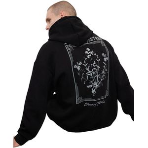 Trendyol Groene Oversized/Wijde Snit Capuchon Pofmouw Print Binnenkant Fleece/Warme Sweatshirt Tmnaw24Sw00100