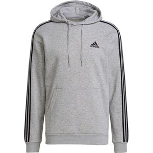 adidas 3-Stripes Fleece Hoodie Heren - Sporttruien - grijs - Mannen