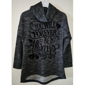 Sweater Meisjes Donkergrijs/Zwart You Will Maat 146/152