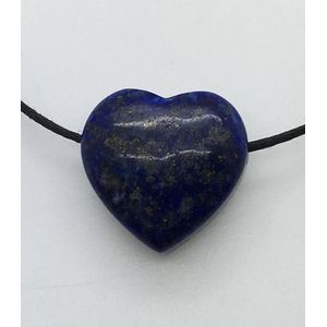 Lapis lazuli edelstenen hanger hart 2 cm wijsheid en vrede