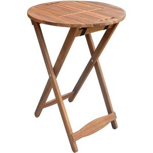 SenS-Line Bijzettafel Rond - Acacia - Inklapbaar - Ø60x85 cm