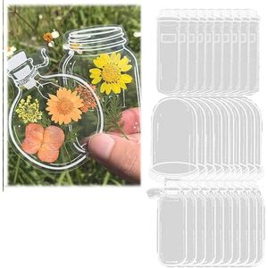 30 stuks transparante gedroogde bloem bladwijzers doe-het-zelf zelfgemaakte mooie bloem bladwijzers glaswerk stickers heldere bloemen bladwijzer voor kinderen