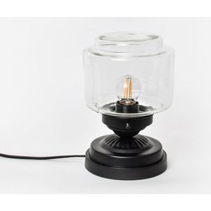 Art Deco Trade - Lage Tafellamp Getrapte Cilinder Small Helder Moonlight