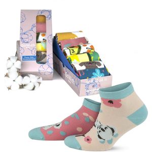 GoWith-6 paar-katoen sokken-enkelsokken-grappige-dames sokken-maat 40-44