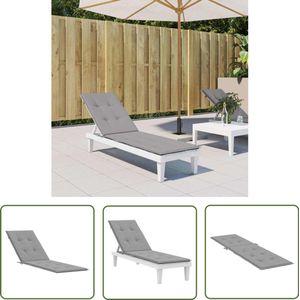 vidaXL Terrasstoelkussen Grijs 75+105x50x4 cm Stoelkussens - Terrasstoel - Outdoor Kussen - Oxford Stof - Waterafstotend