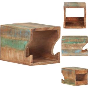 vidaXL Fietsenrek - Gerecycled hout - 35 x 25 x 25 cm - Meerkleurige afwerking - Fietsendragers