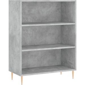 vidaXL - Boekenkast - 69,5x32,5x90 - cm - bewerkt - hout - betongrijs