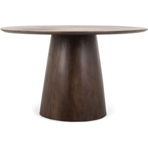 Eettafel Jade rond mangohout 130 cm - Bruin