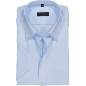 ETERNA comfort fit overhemd - korte mouw - poplin heren overhemd - blauw - Strijkvrij - Boordmaat: 54