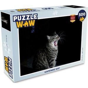 Puzzel Gapende kat - Legpuzzel - Puzzel 500 stukjes