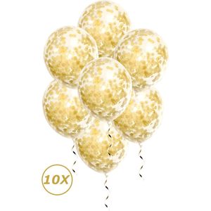 Gouden Helium Ballonnen Confetti 2024 NYE Verjaardag Versiering Feest Versiering NYE Ballon Goud Papier - 10 Stuks