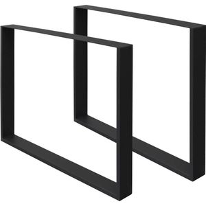 2 stuks tafelpoten 90 x 72 cm, zwart, gepoedercoat staal