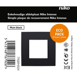 NIKO Intense Matt Black - afdekplaak enkelvoudig - 10 stuks in promo pack