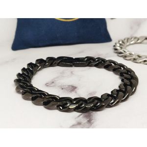 Mei's | Chained Tough Chain armband | sieraad dames heren / schakelarmband | Stainless Steel / 316L Chirurgisch Staal / Roestvrij staal | polsmaat 17,5 cm / zwart
