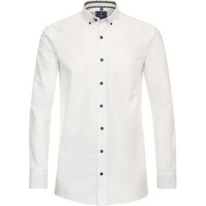 Redmond modern fit overhemd - twill - wit - Strijkvriendelijk - Boordmaat: 47 - 48