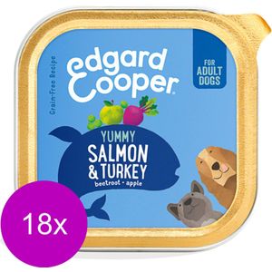 Edgard&Cooper Kuipje Salmon Turkey Adult - Hondenvoer - 18 x Zalm Kalkoen 300 g