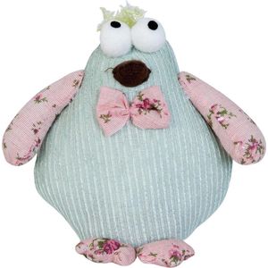 Clayre & Eef Decoratie Knuffel TW0381 16*8*17 cm  - Groen Polyester Knuffeldier