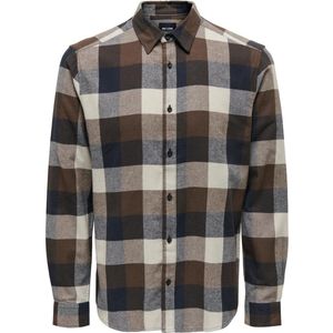 Only & Sons Overhemd Onsgudmund Ls 3t Check Shirt Noos 22020301 Hot Fudge Mannen Maat - XL