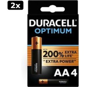 2x Duracell Optimum Alkaline AA batterijen - 4 stuks