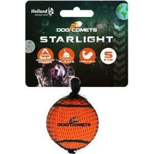 Dog Comets Starlight Tennisbal - Ø 5 cm - Hondenbal - Drijvend Hondenspeelgoed - Stuiterend Hondenspeeltje - Oranje - 1 stuk