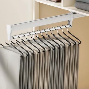 WOPPLXY Zwarte Uitschuifbare Kledingrail, 292-590 mm, Stalen Uitschuifbare Kledingrail, Uitklapbare Kledingrails voor Garderobe voor het Ophangen van Kleding, Tassen en Stropdassen