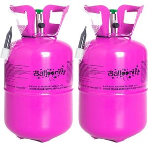 2x Stuks helium tank/cilinder voor ca. 30 ballonnen of 12 folieballonnen