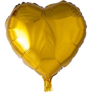 Folieballon - Hart - Goud - 45cm - Zonder vulling
