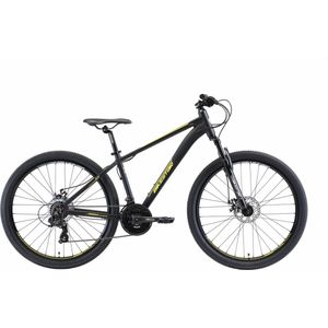 Bikestar 27.5 inch, 21 speed hardtail Sport MTB, zwart / geel