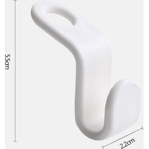 Kleerhangerhaken 5 stuks - Multifunctioneel - Garderobe - Ruimtebesparend - Hanger - Haak - Kapstok - Plastic Hanger Haak - Slaapkamer - Opslag Kledingkast - Organizer - Wit