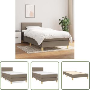 The Living Store Boxspring met matras stof taupe 100x200 cm - Boxspringbed - Boxspring - Tweepersoonsbed - Slaapcomfort - Pocketveermatras