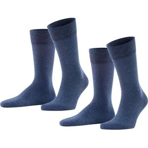 FALKE Happy 2-Pack katoen multipack sokken heren blauw - Maat 39-42