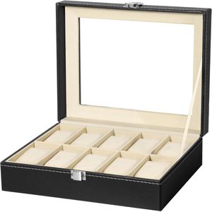 Luxe 10-vaks horlogedoos van PU-leer - Cadeau-idee voor dames en heren