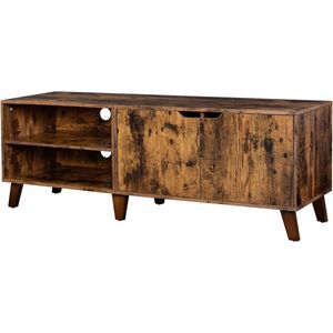 Berkatmarkt - tv-meubel, tv-tafel met 2 deuren, tv-plank voor tv's tot 60 inch, tv-kast met verstelbare planken, voor woonkamer, eetkamer en slaapkamer, vintage bruin LTV027X01