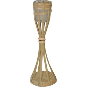 Bamboe windlicht kaarshouders van 30 cm - Theelichthouders voor waxinelichtjes