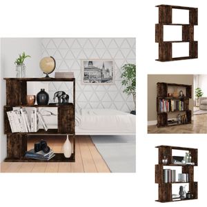 vidaXL Boekenkast - Boekenkasten - Boekenschap - Boekenstandaard - Boekenkast / kamerscherm 80x24x96 cm bewerkt hout gerookt eiken