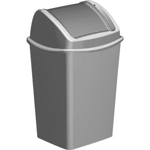1x Grijze vuilnisbakken/prullenbakken 25 liter 34,8 x 29,9 x 53,5 cm - Kunststof/plastic vuilnisemmer- Afval scheiden - GFT afvalbak