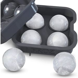 Siliconen IJsblokjesmaker voor Perfecte IJsballen - 4 x 4,5 cm, Zwart