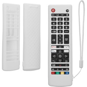 kwmobile hoes geschikt voor LG Smart TV AKB - Siliconen anti-slip hoes voor afstandsbediening in wit