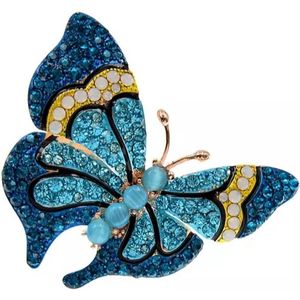 Zelto - Broche - Vlinder - Blauw - 4 x 4 Centimeter