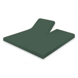 Eleganzzz Splittopper Hoeslaken Jersey Stretch - Dark Green - Hoeslaken 180x210/220 - 100% katoen - Split Enkel - Single Split Topper - Hoeslakens - Tweepersoons - Lits Jumeaux