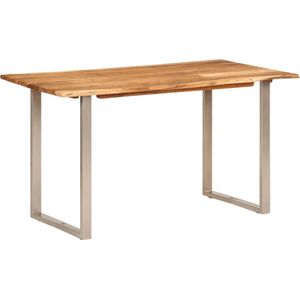 vidaXL - Eettafel - 140x70x76 - cm - massief - acaciahout