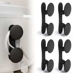 4 stuks kabelorganizer voor apparaten, kabelhouder, zelfklevende kabelhouder, kabelorganizer, kabelklem, paddestoelvorm voor kleine keukenapparaten, mixer, koffiezetapparaat, luchtfriteuse (zwart)