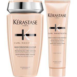 Kérastase CombiDeal - Curl Manifesto - Bain (Shampoo) Hydratation Douceur 250 ML & Fondant Hydratation 250 ML - voor krullend- of pluizend haar