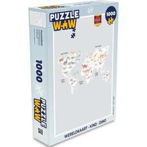 Puzzel Wereldkaart - Kind - Dino - Legpuzzel - Puzzel 1000 stukjes volwassenen